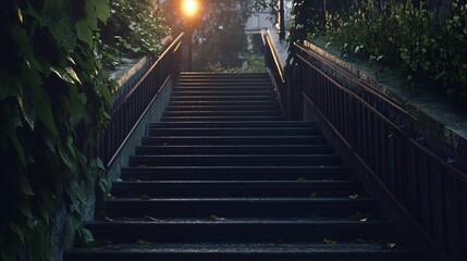 Highly detailed stair training scene