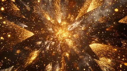 Golden Starburst with Sparkling Confetti Delight