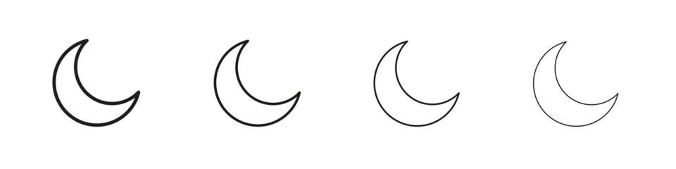 Moon icon set. editable stroke eps 10 vector illustration. © ramsey