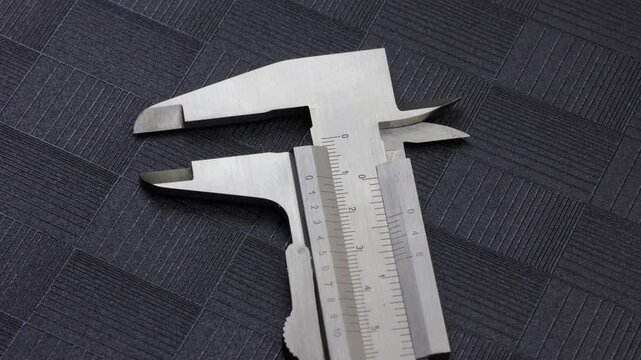 Caliper measuring device on display. Ready for work DIY machining process