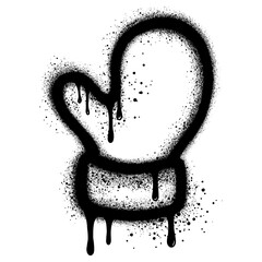 Gloves graffiti with black spray paint. vector illustration.