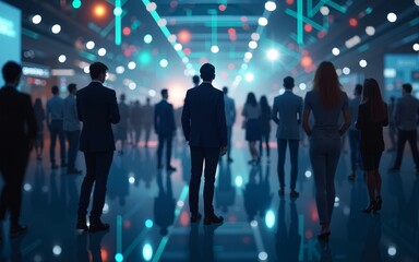 A network of connected people with a large group of employees. Organized communication system between company workers. Decentralized networking communication. Partnerships, business relations