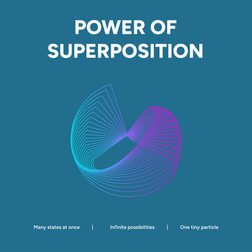 Power of superposition concept illustration with abstract wave form
