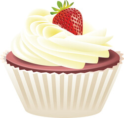 cupcake with strawberry