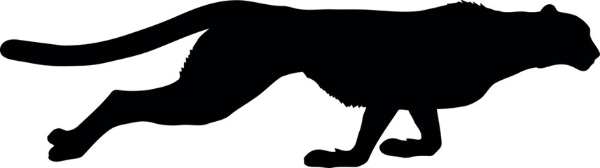 Cheetah silhouette running speed animal vector graphic