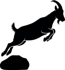 Jumping goat silhouette