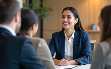 Discussion, smile and business people in lobby for teamwork, schedule update or conference hall advice. Staff, project and keynote speaker in meeting for networking, seminar or career event review