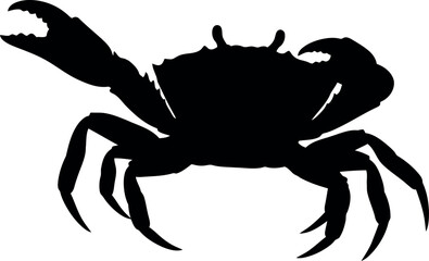 Black crab silhouette seafood ocean life