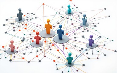 human relation and network model diagram, Generative AI. High quality