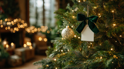 Holiday cheer in focus: a beautifully decorated Christmas tree, a warm and inviting holiday setting.