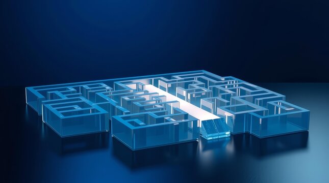 Confirmation bias maze path background for decision path and tunnel vision hero headers