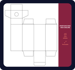 Cosmetic or Perfume Box Die-line Editable Vector Die Cut	
