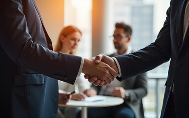 Business people shaking hand during a seminar. High quality