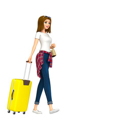 A woman going on a trip.