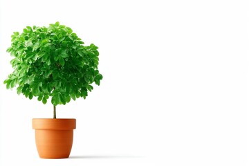 Green Potted Indoor Plant on White Background