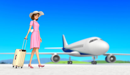 A woman going on a trip.