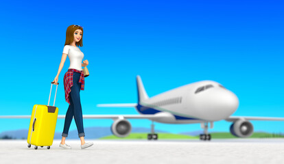 A woman going on a trip.