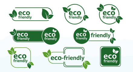 Eco-Friendly Green Label Collection Emphasizing Sustainable Practices for Environmental Conservation Awareness Campaigns, Promoting Corporate Social Responsibility and Green Initiatives for Presentati
