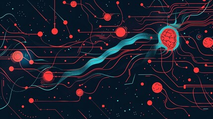 Artificial Intelligence System Monitoring Global Network for Real-Time Threat Detection. Cybersecurity Defense Mechanism. Generative Content.