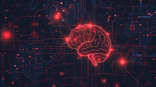 Artificial Intelligence System Monitoring Global Network for Real-Time Threat Detection. Cybersecurity Defense Mechanism. Generative Content.