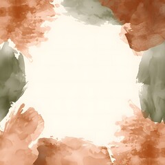 Earth-Tone Watercolor Brush Frame