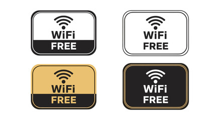 Free WiFi Access Point Hotspot Signage Promoting Connectivity for Business Travelers and Digital Nomads, Wireless Network Available to Boost Productivity in Public Spaces and Office, Modern, Clean Des