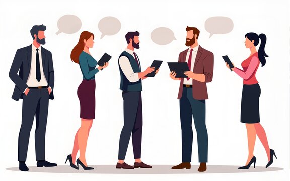 Speaking bundle concept illustration, collection of male and female business people scenes in the speaking bundle scene. mega set flat vector modern illustration. High quality