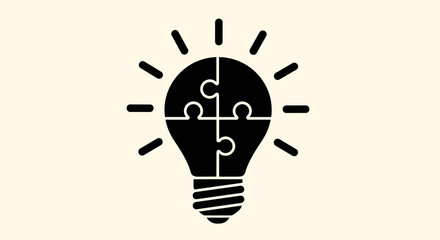 Creative Idea Lightbulb Solving Problems in Business Strategy on Clean Backdrop for Professional Presentation, Modern Innovation, Solutions, and Brainstorming, Illustrative Symbol of Thinking, Plannin