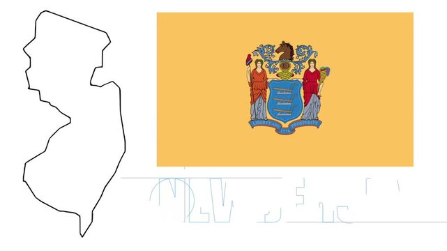 Animated New Jersey Map & State Flag Showcase