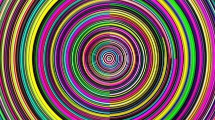 A dynamic abstract background featuring a series of colorful concentric circles that create a sense of depth and movement.