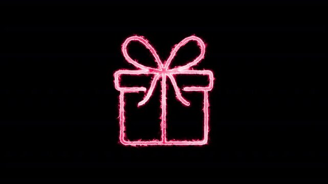 Minimalist Gift Box Line Art