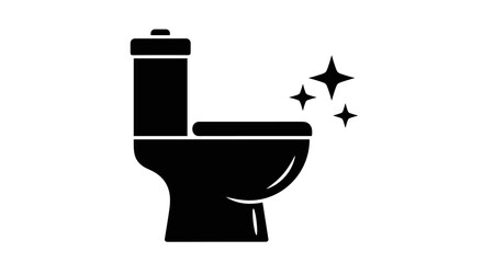 Clean Toilet Bowl Symbol Illustration, Sparkling Restroom Fixture for Hygiene Promotion, Sanitation Awareness Design Element, Modern Lavatory Graphic, Minimalist Plumbing Icon for Home Care, Public He