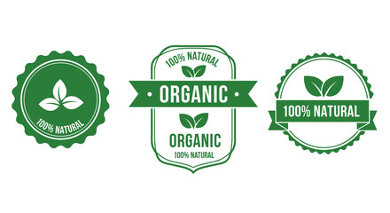 Green Organic Product Labels for Sustainable Business Practices and Eco-Friendly Marketing: Eco-Conscious Badges for Natural Foods and Healthcare, Promoting Wellness and Environmental Awareness, Moder