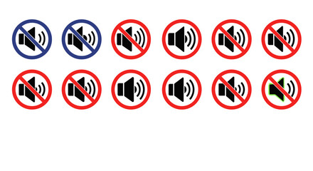 Audio Mute & Unmute Icons Demonstrating Sound Control in a Modern Digital Environment Representing Silence, Volume, and Permission for Media Use, Ideal for Tech, Presentations, and Communication, Disp