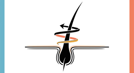 Hair Follicle Illustration Showing Damage and Repair Process in a Medical Context, Indicating Hair Health, Restoration, and Treatment for Alopecia, Promoting Wellness, Scalp Care, and Dermatology for