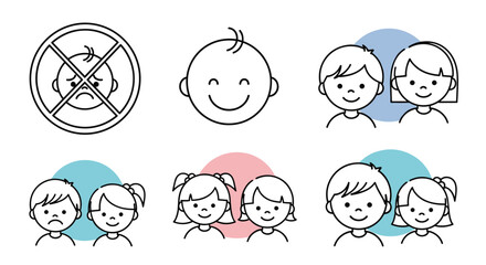 Illustrative Depiction of Child Development Stages and Social Interactions: Communication and Emotional Well-being in Childhood Education, Pediatric Healthcare, Family Counseling, and Early Interventi