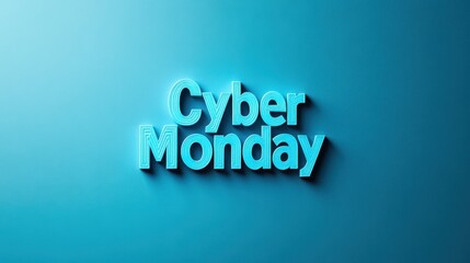 Blue Cyber Monday 3d Text for Sales, Marketing Advertising Banner Design.
