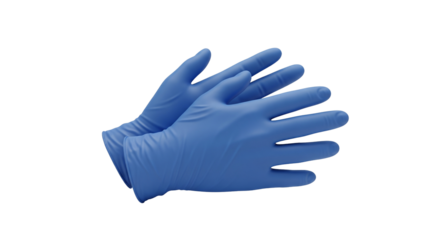 3D Realistic Pair of blue medical gloves