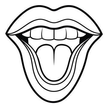 A detailed vector of the tongue frenulum, highlighting a specific structure beneath the tongue.