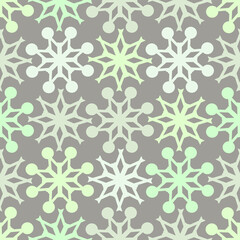 Vector - Snow flakes seamless pattern, colored template.