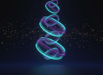 Soft luminous rings float over a dark gradient with subtle holiday sparkles elegant
