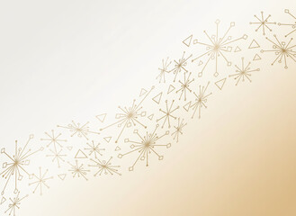 Thin line geometric snowflakes are arranged in flowing diagonal waves abstract
