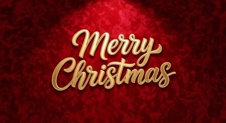 Golden merry christmas lettering on a rich red textured background perfect for holiday greetings and festive designs adding a touch of elegance and warmth to the season