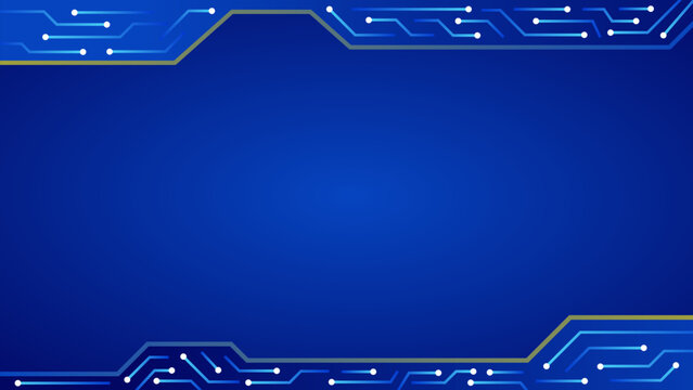 Abstract electronic circuit pattern background in futuristic blue colors and modern technological lines. Suitable for technology presentation themes, futuristic UI, and modern branding purposes.