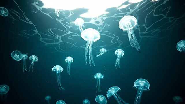 Mesmerizing Jellyfish Ballet - A Deep Dive into Underwater Serenity.