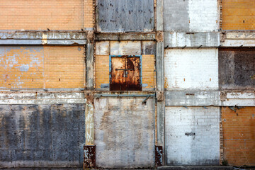 Damaged urban brick wall background texture