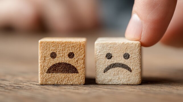 Understanding empathy and emotions in business communication by visualizing feelings with wooden blocks