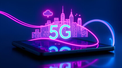 Experience lightning-fast 5G connectivity with modern technology and a sleek smartphone, ideal for urban professionals embracing the future of digital communication