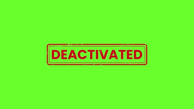 Deactivated Stamp Animation Effect Isolated on Green Background