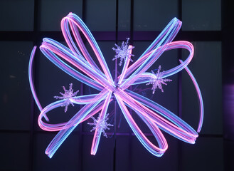 radiant hologram lines forming smooth flowing arcs with metallic shimmering glow effect
